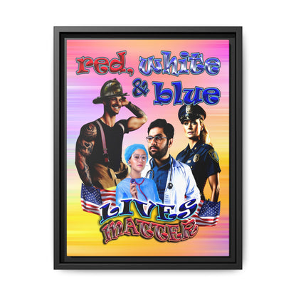 rw&b lives matter - framed canvas art (color blur)