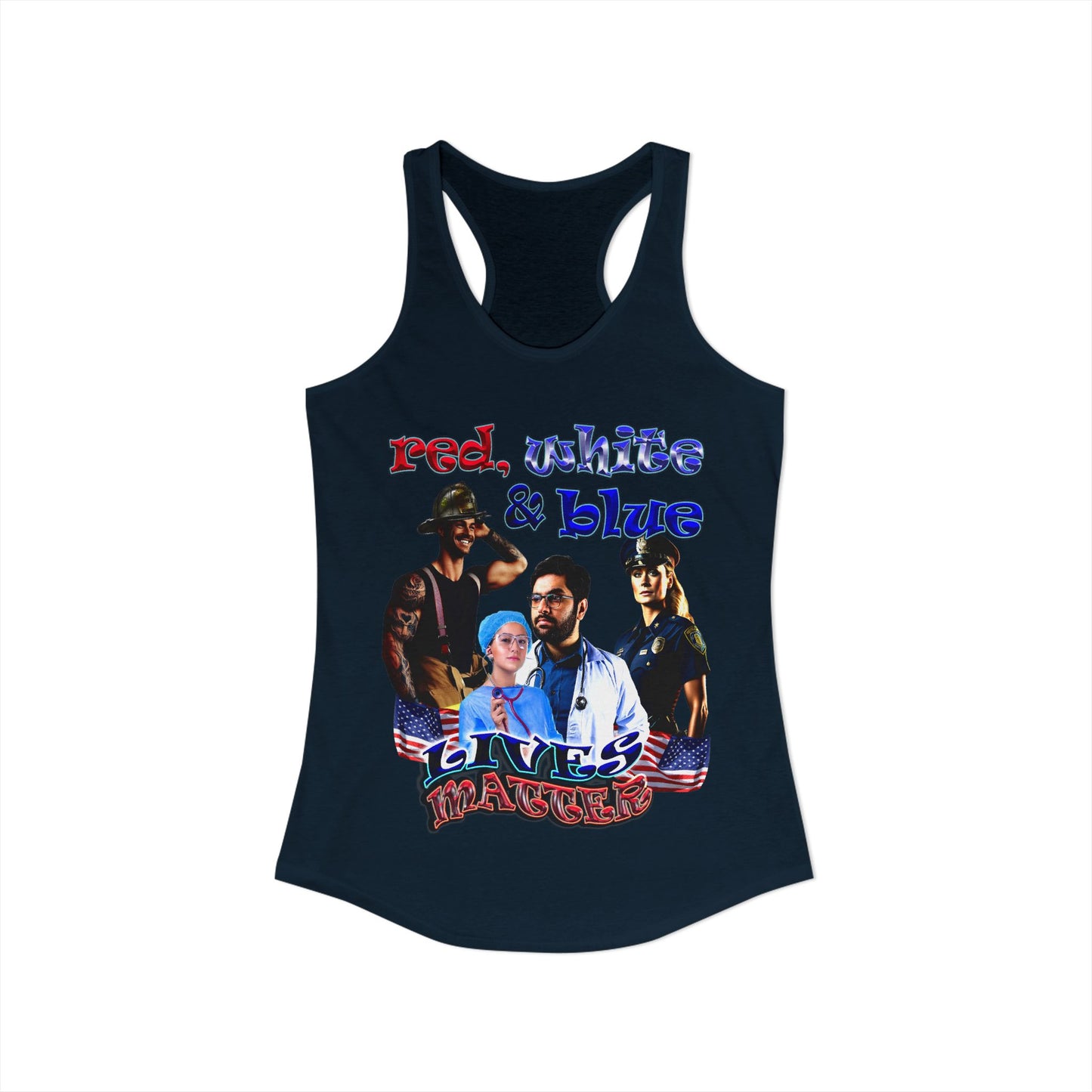 rw&b lives matter - Women's Ideal Racerback Tank
