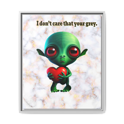 I don't care that your grey - framed canvas art (white marble)