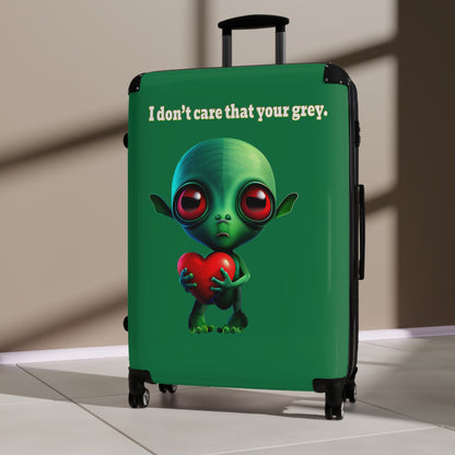 I don't care that your grey - Suitcase (dark green)