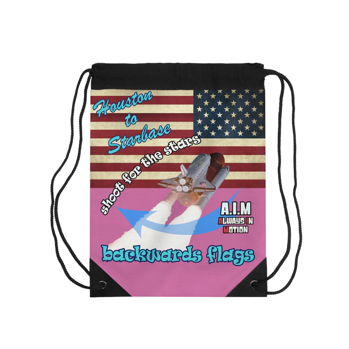 shoot for the stars - Drawstring Bag (light pink)