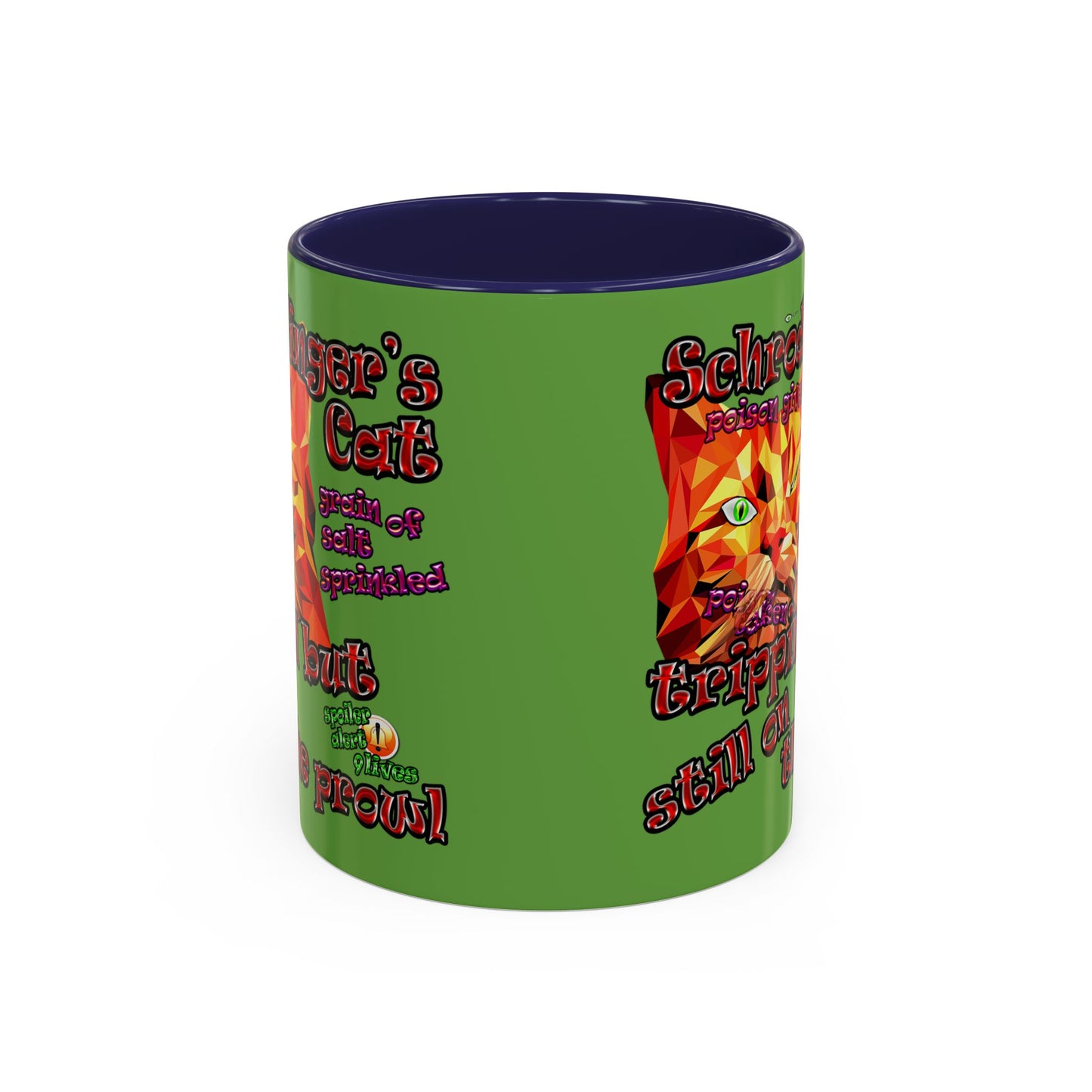 schrodinger's cat - Accent Mug (green)