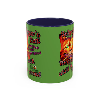 schrodinger's cat - Accent Mug (green)