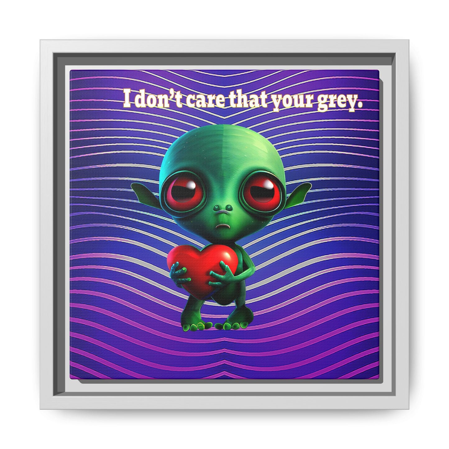 I don't care that your grey - framed canvas art (purple wave)