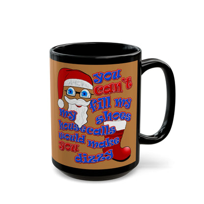 santa's shoes - Black Mug (light brown)