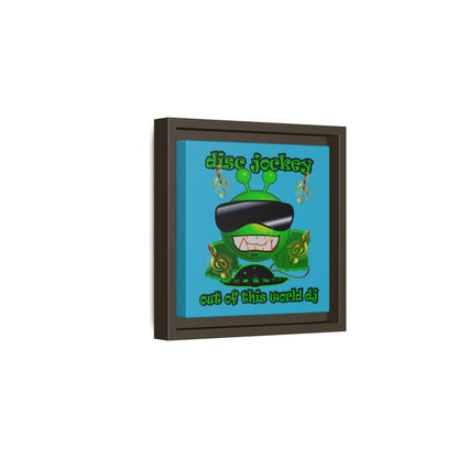 disc jockey - framed canvas art (turquoise)