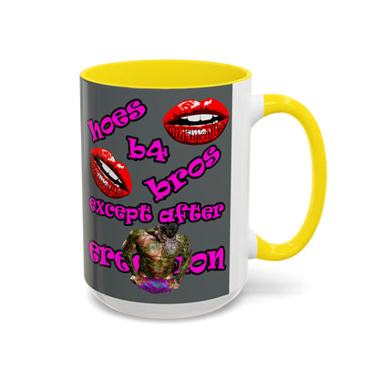 hoes b4 bros - Accent Mug (dark grey)