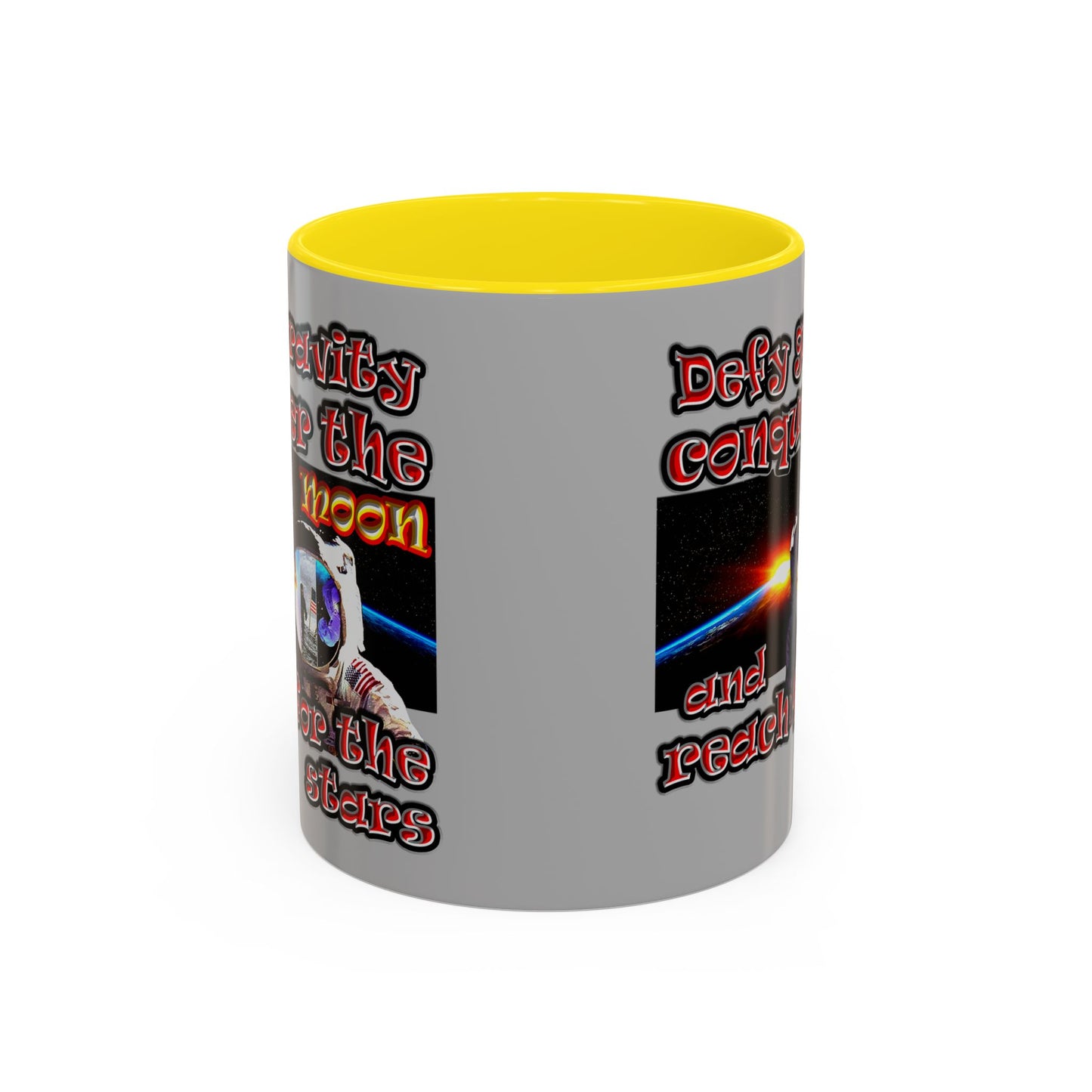 defy conquer reach - Accent Mug (light grey)