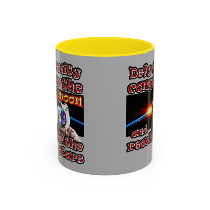 defy conquer reach - Accent Mug (light grey)