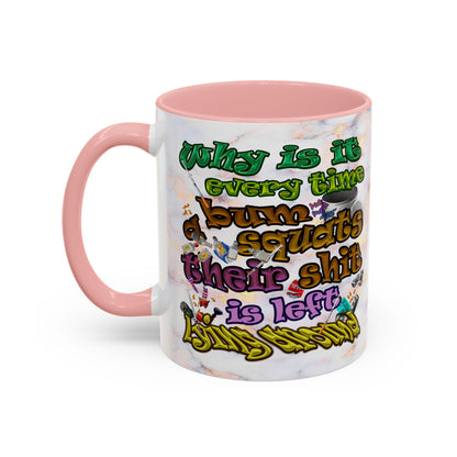 the bum's shit - Accent Mug (white marble)