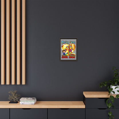 love peace - framed canvas art (grey)