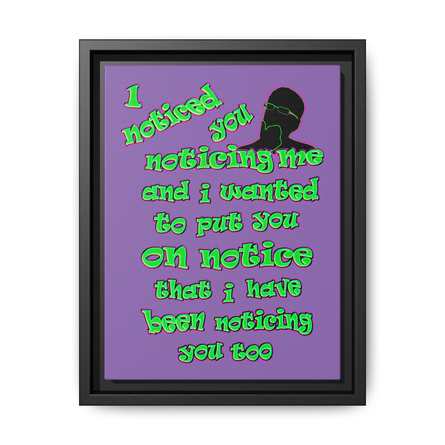noticed you noticing - framed canvas art (light purple)