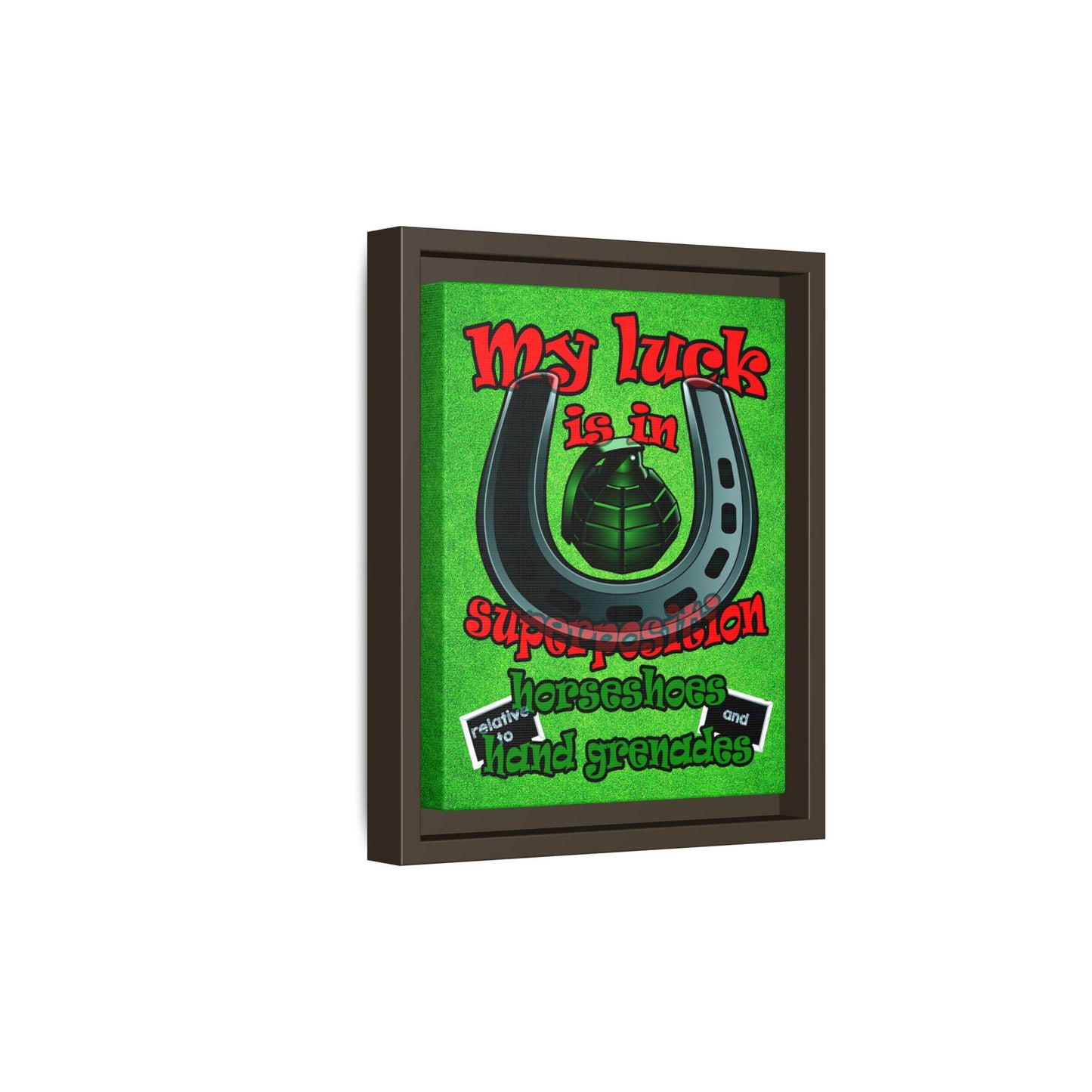 my luck - framed canvas art (green turf)