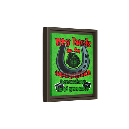 my luck - framed canvas art (green turf)