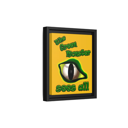 green monster - framed canvas art (yellow)
