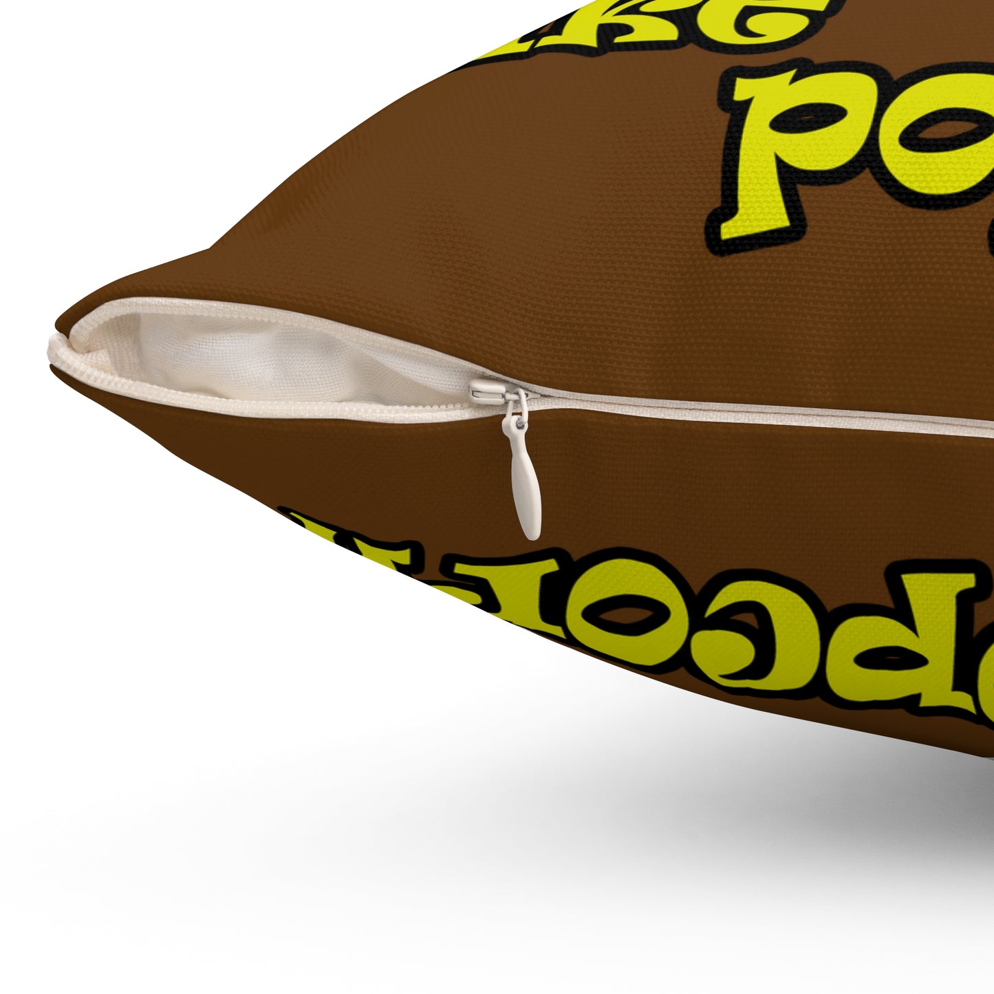 popping like popcorn - Spun Polyester Square Pillow - (brown)