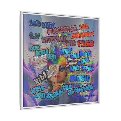 drop the beat - framed canvas art (grey-pink wave)