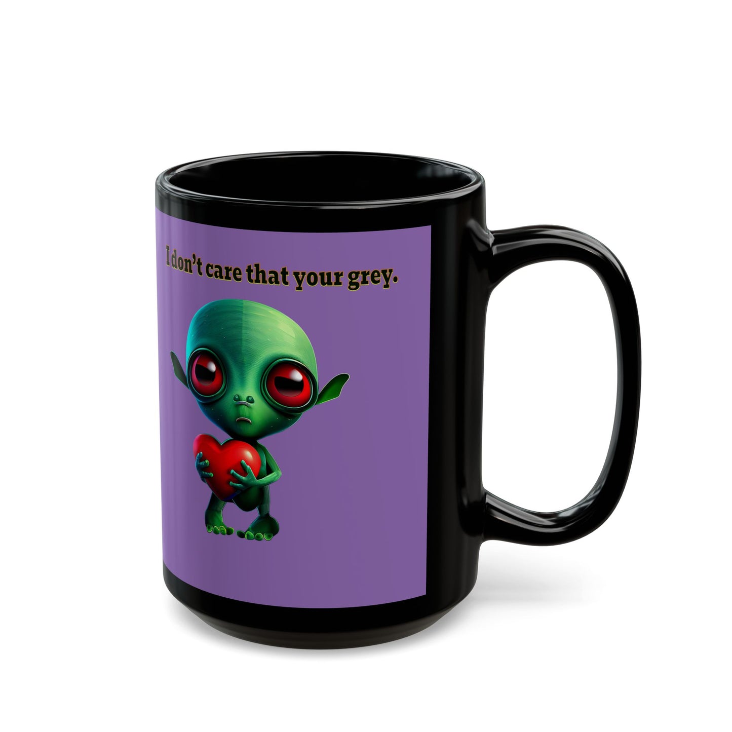 I don't care that your grey - Black Mug (light purple)
