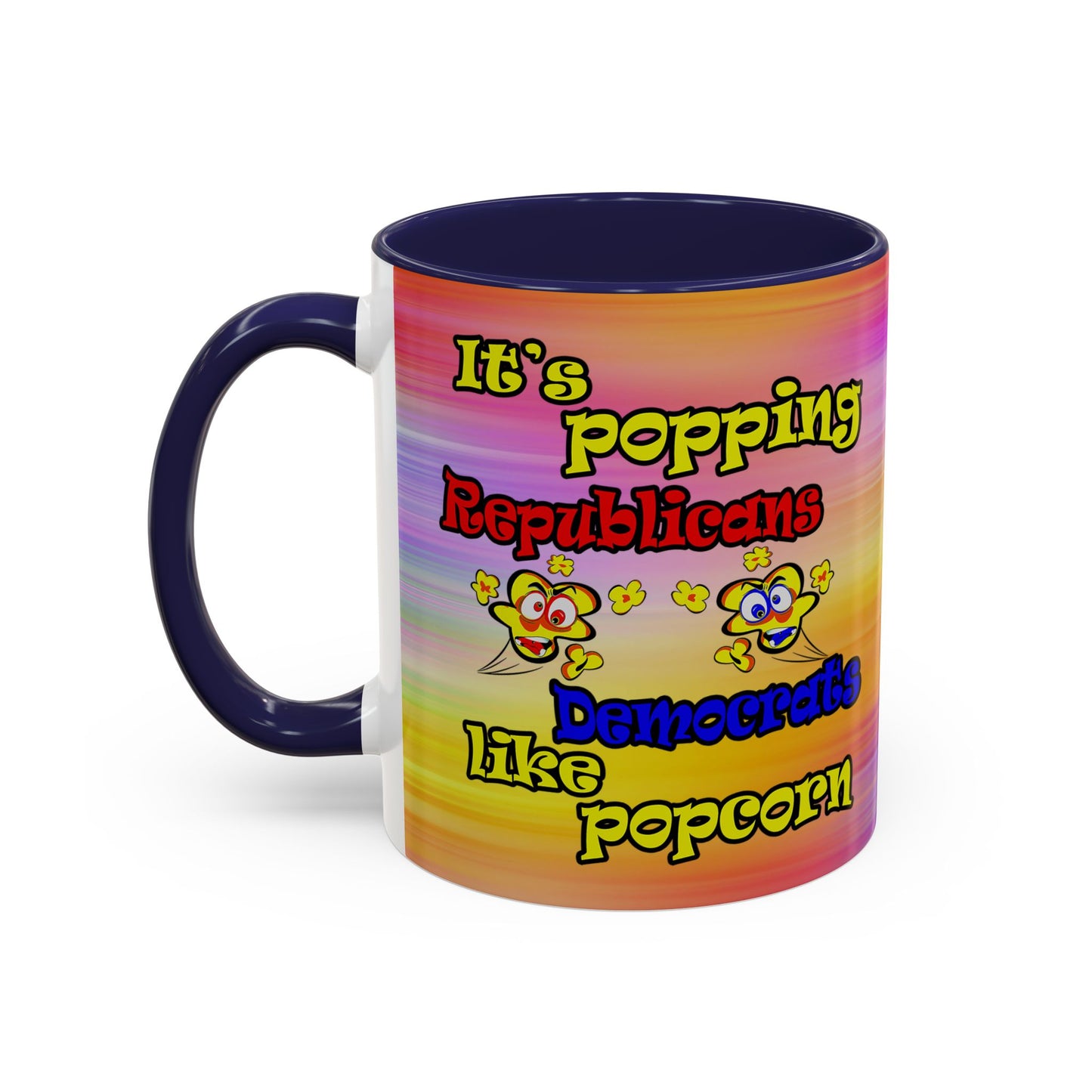 popping like popcorn - Accent Mug (color blur)