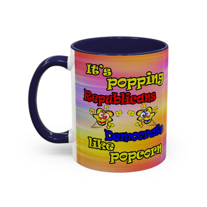 popping like popcorn - Accent Mug (color blur)