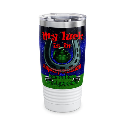my luck - Ringneck Tumbler, 20oz ('snoops' background)