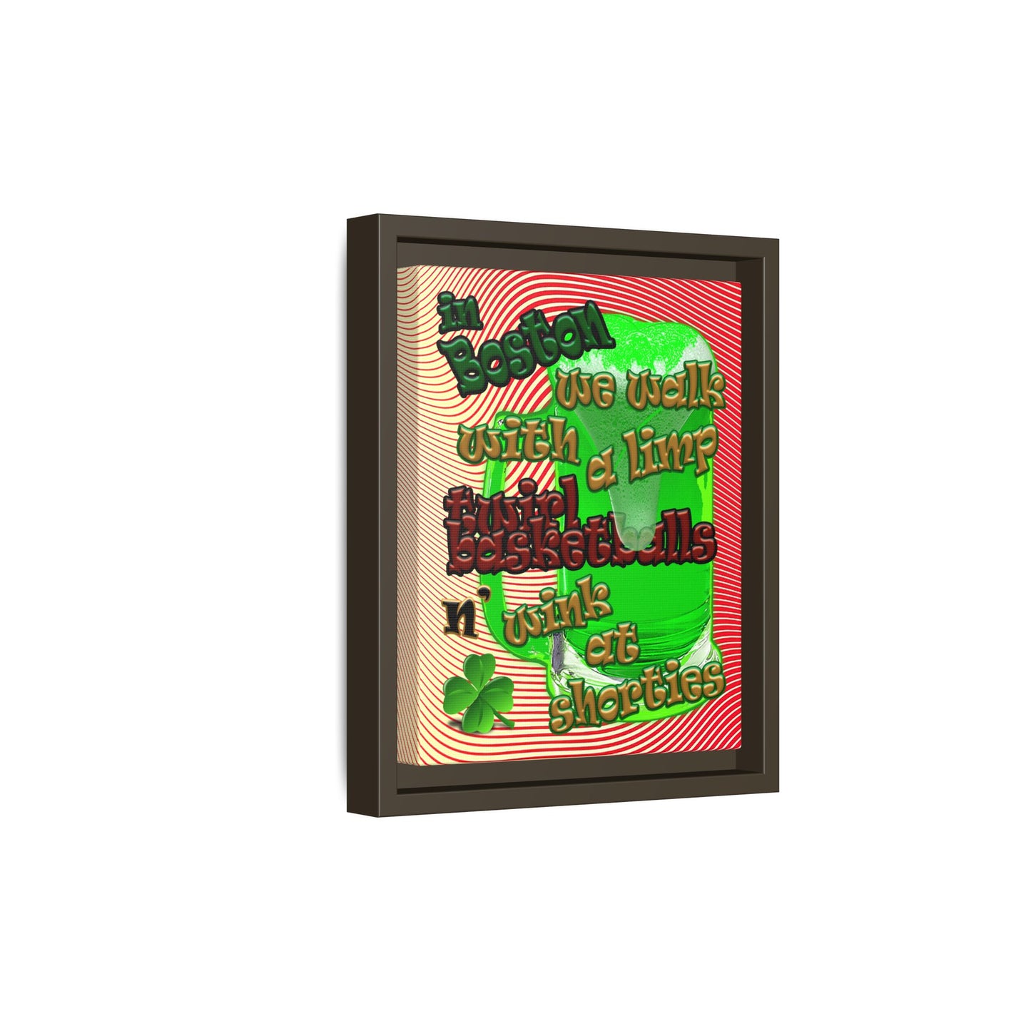 celtics logo - framed canvas art (yellow-orange wave)