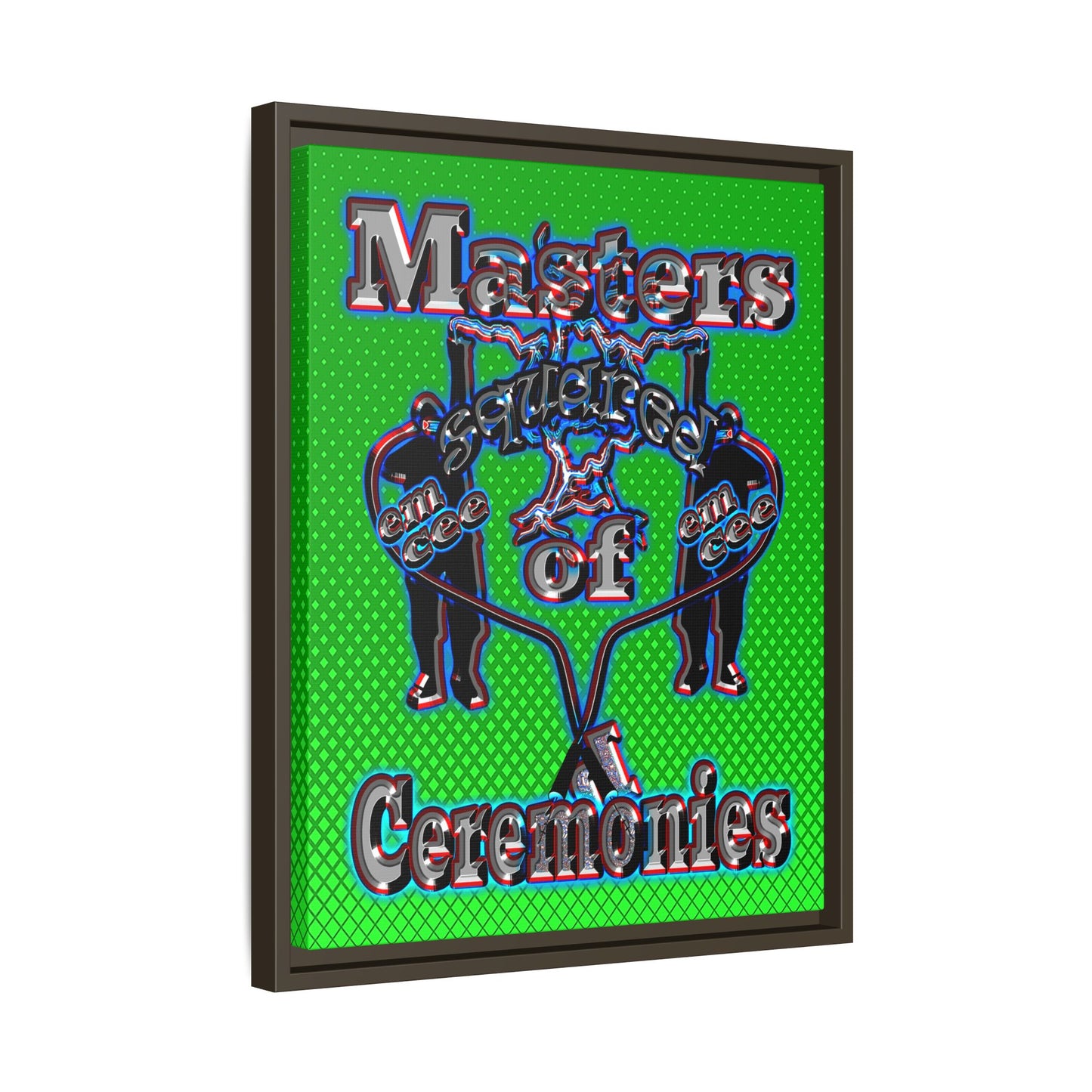 em cee squared - framed canvas art (logo green)
