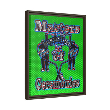 em cee squared - framed canvas art (logo green)