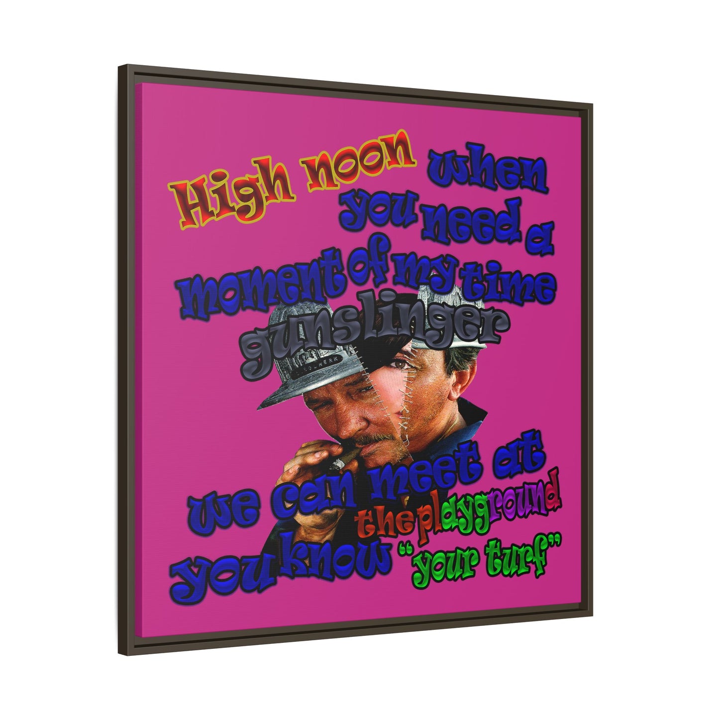 high noon - framed canvas art (pink)