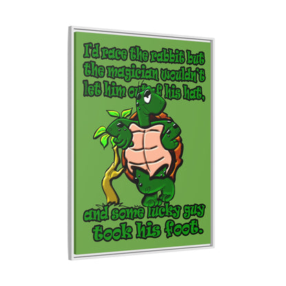 turtle race - framed canvas art (green)