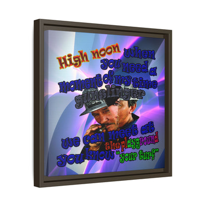 high noon - framed canvas art (grey-pink wave)