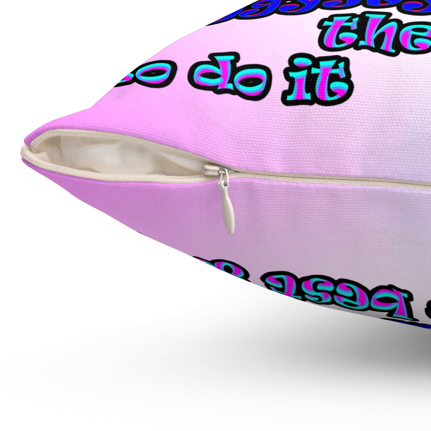 doggystyle - Spun Polyester Square Pillow - (light blue-pink wave)