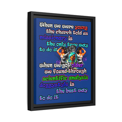 doggystyle - framed canvas art (dark blue)