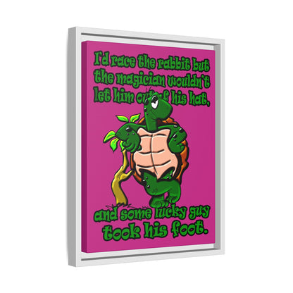 turtle race - framed canvas art (pink)