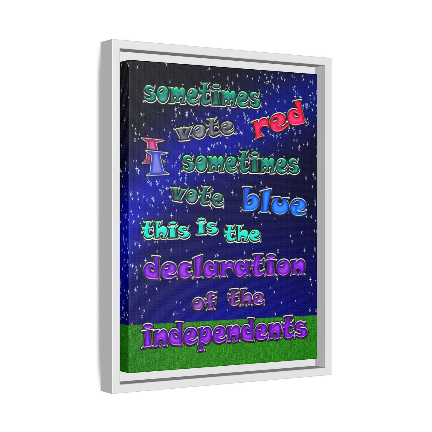 declaration of the independents - framed canvas art ('snoops' background)