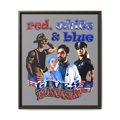 rw&b lives matter - framed canvas art (grey)