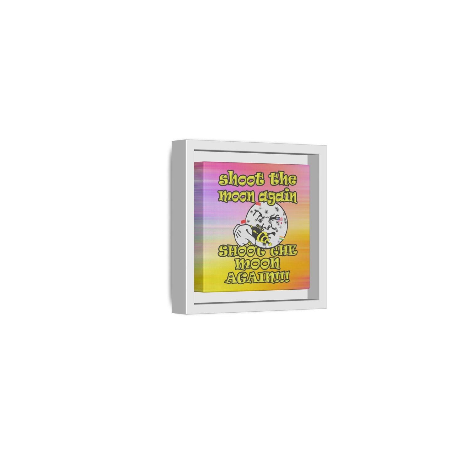 shoot the moon again - framed canvas art (color blur)