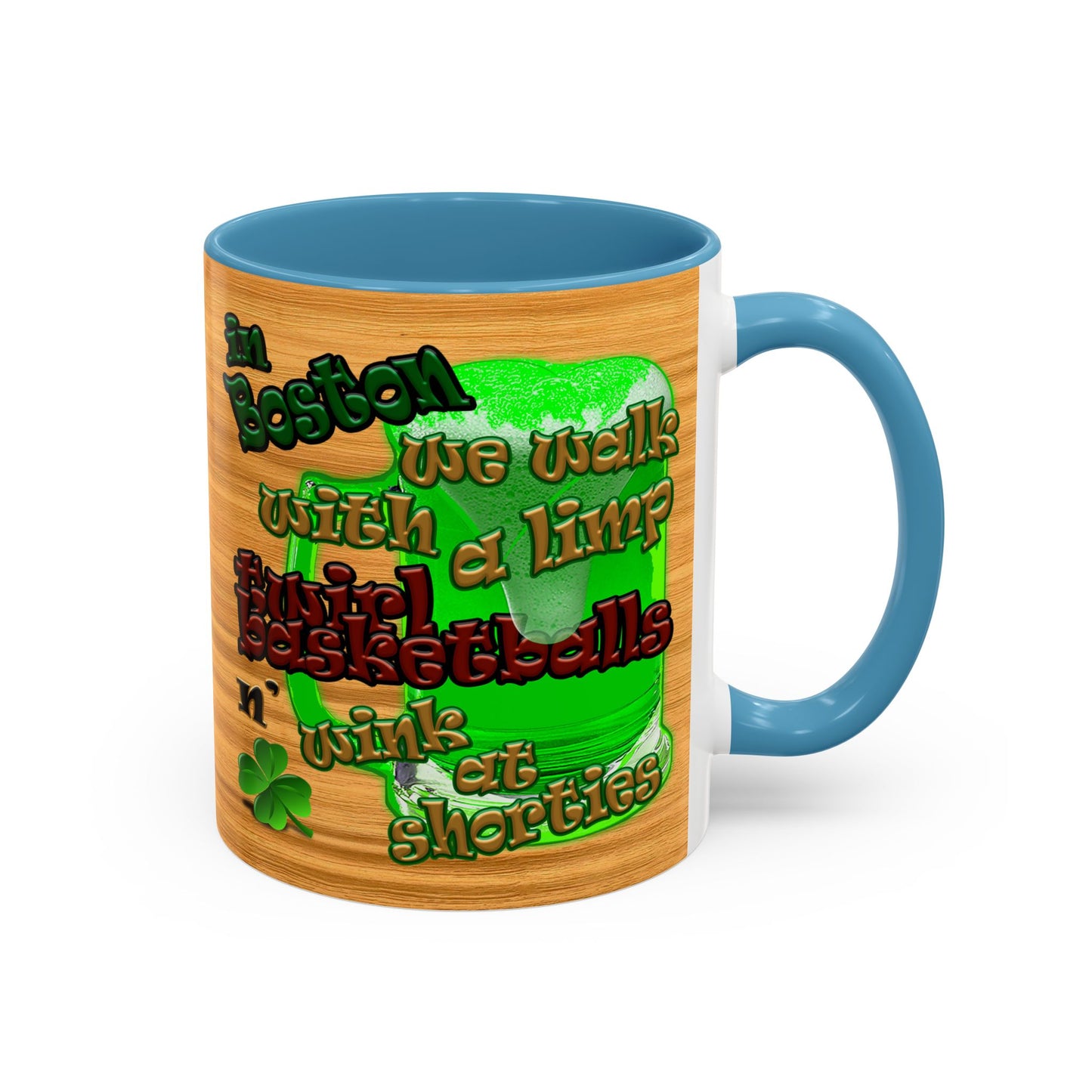 celtics logo - Accent Mug (butterscotch wood finish)