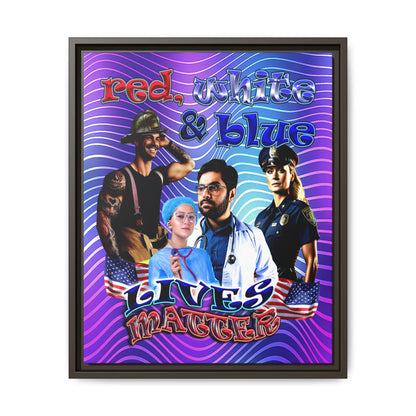 rw&b lives matter - framed canvas art (purple wave)