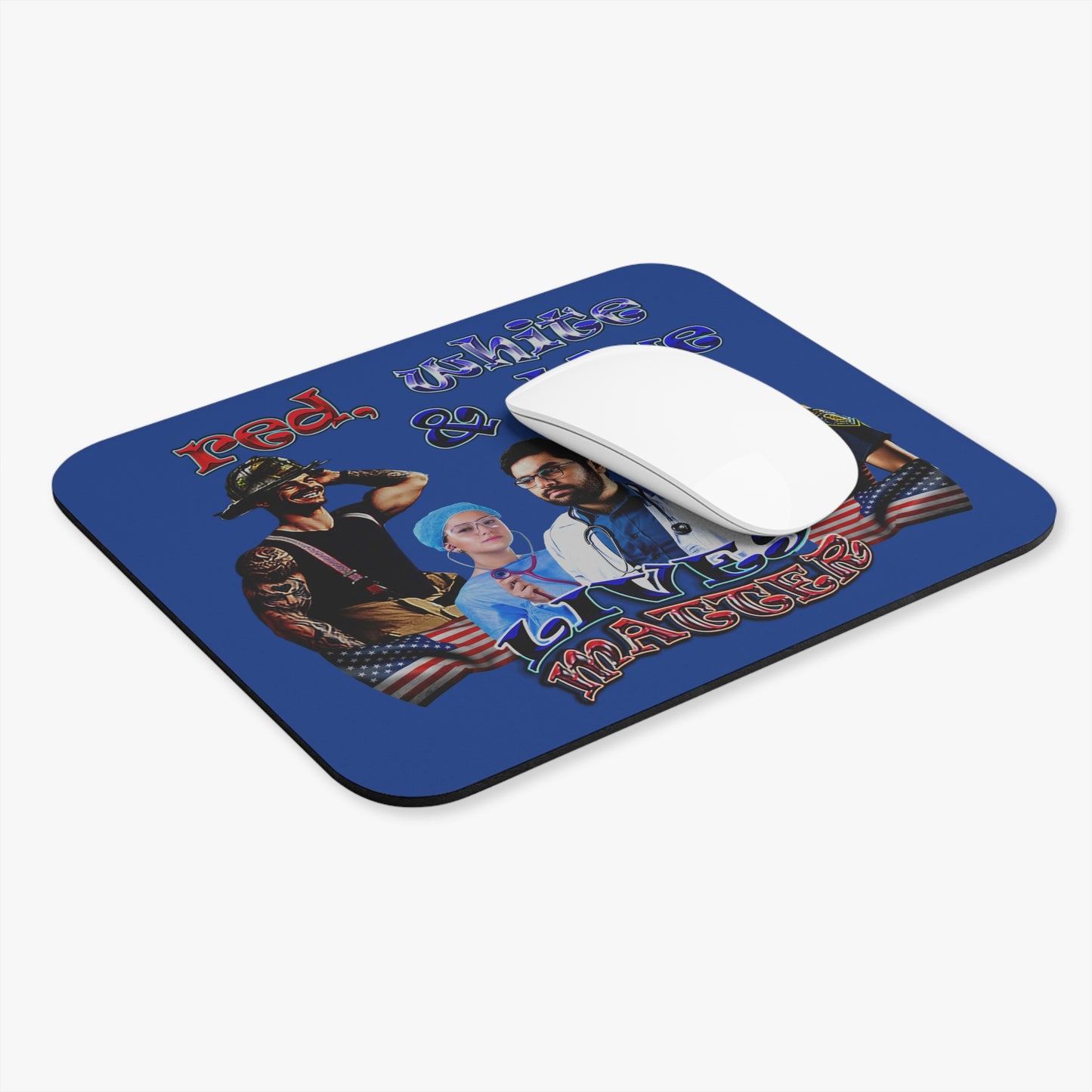 rw&b lives matter - Mouse Pad (Rectangle) (dark blue)