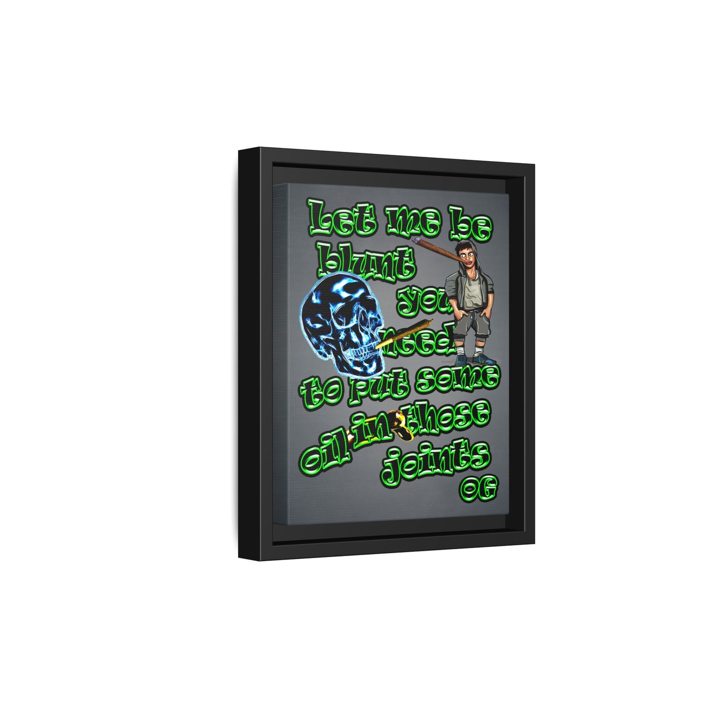 og - framed canvas art (grey-light grey)