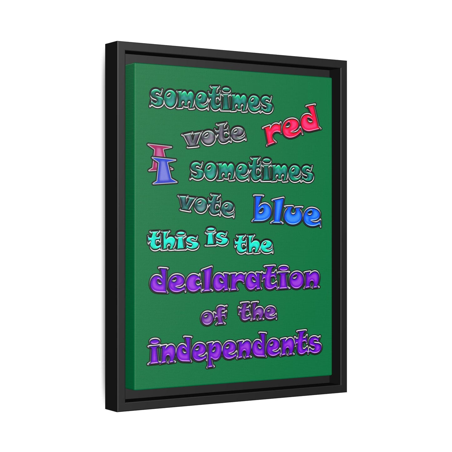 declaration of the independents - framed canvas art (dark green)