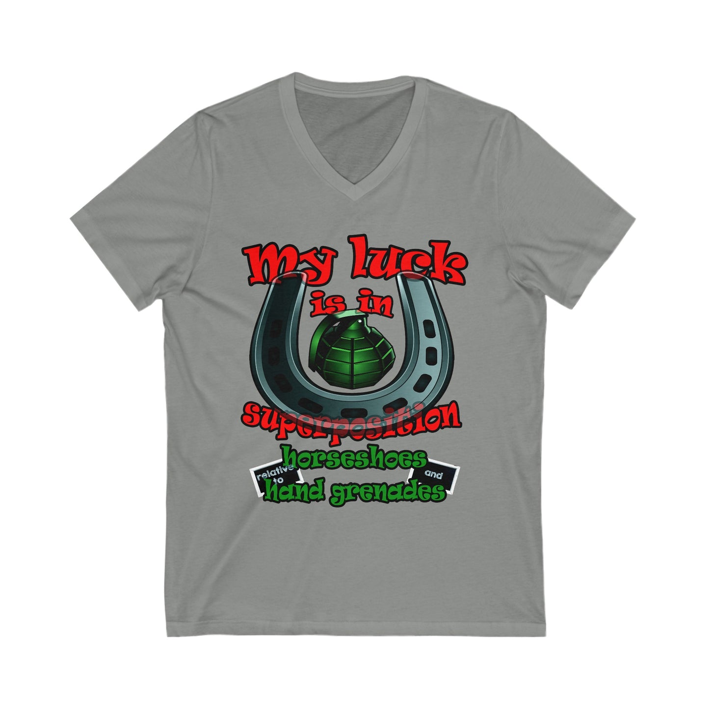 my luck - Unisex Jersey Short Sleeve V-Neck Tee