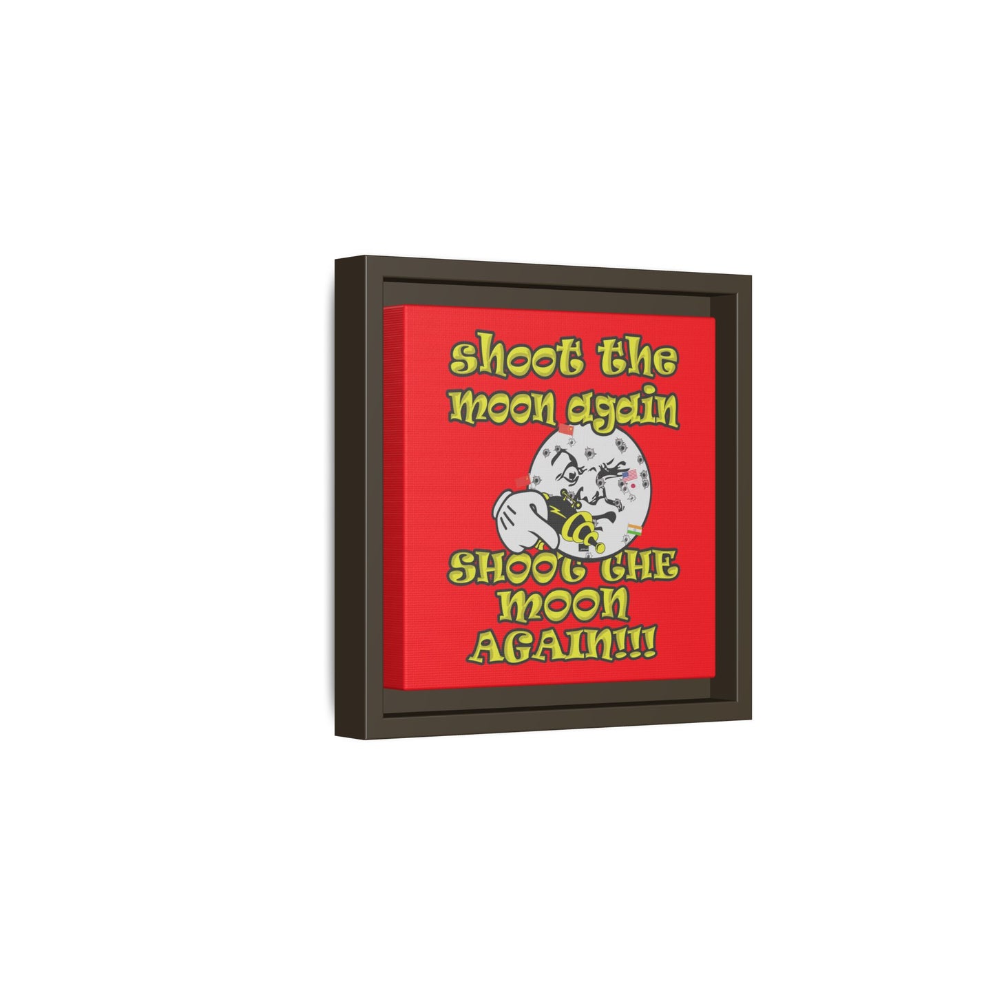 shoot the moon again - framed canvas art (red)