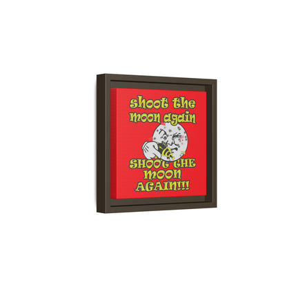 shoot the moon again - framed canvas art (red)