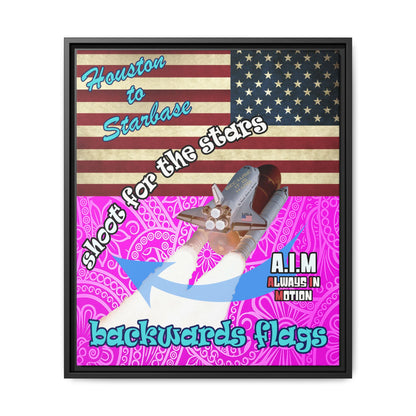 shoot for the stars - framed canvas art (pink swirl)