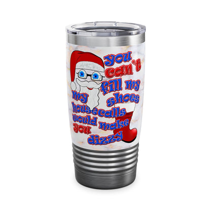 santa's shoes - Ringneck Tumbler, 20oz (white marble)