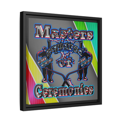 em cee squared - framed canvas art (rainbow split)