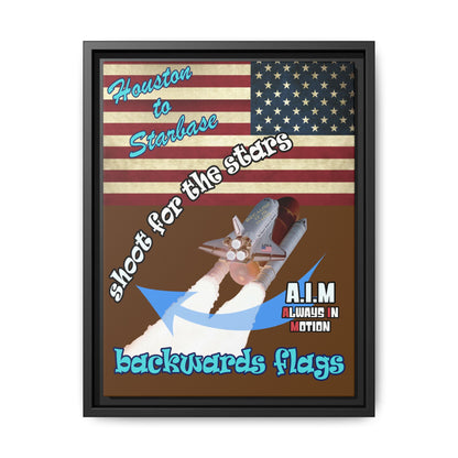 shoot for the stars - framed canvas art (brown)