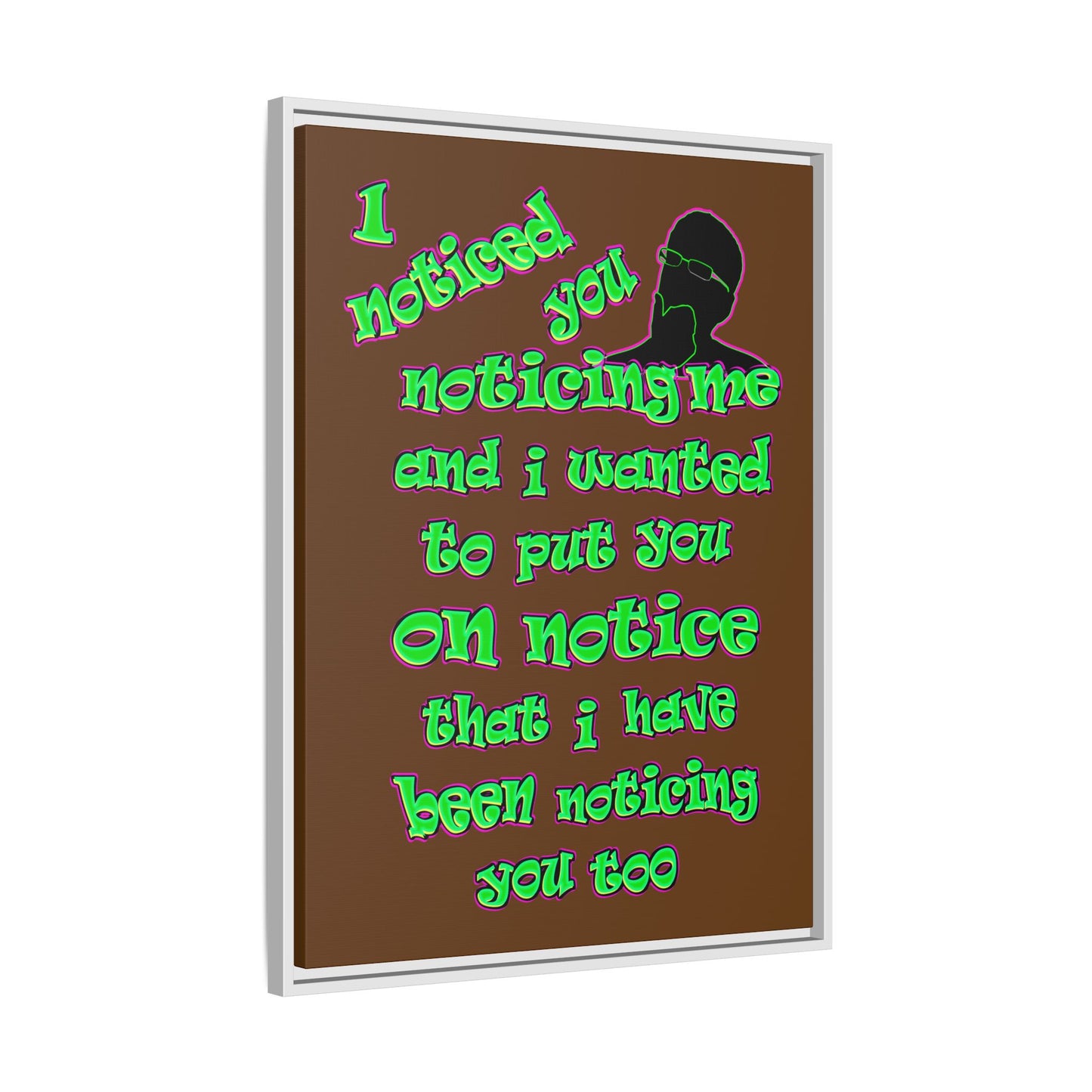 noticed you noticing - framed canvas art (brown)